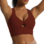 Aoxjox Womens Workout Sports Bra Twist Front Fitness Padded