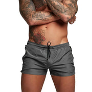 3 Inch Quick Dry Mens Athletic Gym Trunks with Mesh Lining and Zipper Pockets
