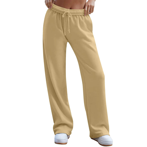Women’s Wide Leg Y2k High Waisted Drawstring Sweat Pants with Pockets