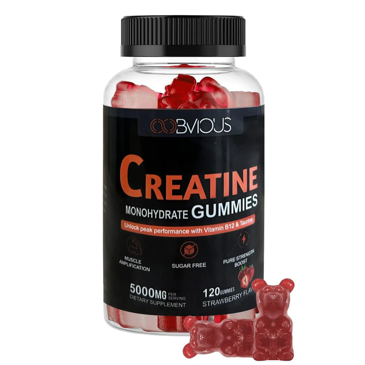 Creatine Monohydrate 120 5g Sugar-Free Pre-Workout Gummy W/L-Taurine