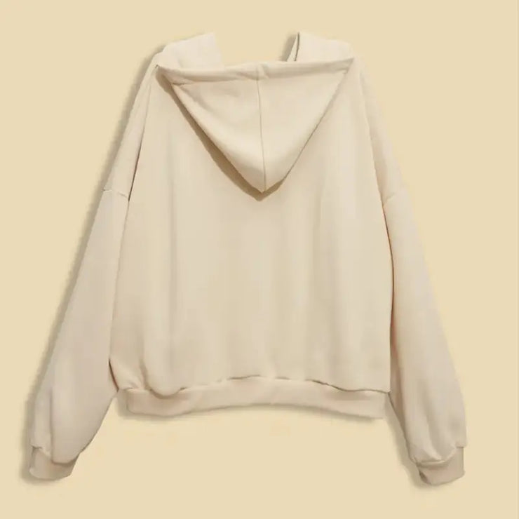 Women's Solid Active Hooded Fleece Lined Sweatshirt