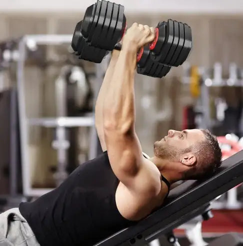 Adjustable Dumbbell Set, 10 In 1 Fast Adjust By Turning Handle 10 Gears 55 LB