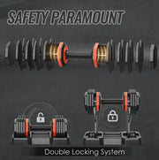 Adjustable Dumbbell Set, 10 In 1 Fast Adjust By Turning Handle 10 Gears 55 LB