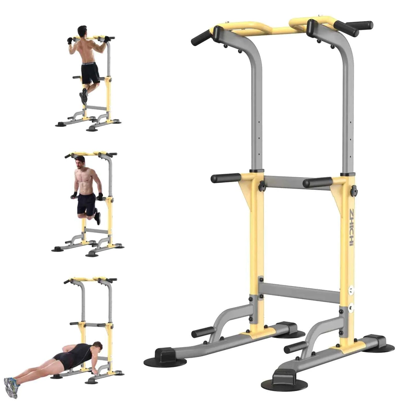Z ZHICHI Pull Up Dip Station Strength Training Fitness Workout Station 330LBS